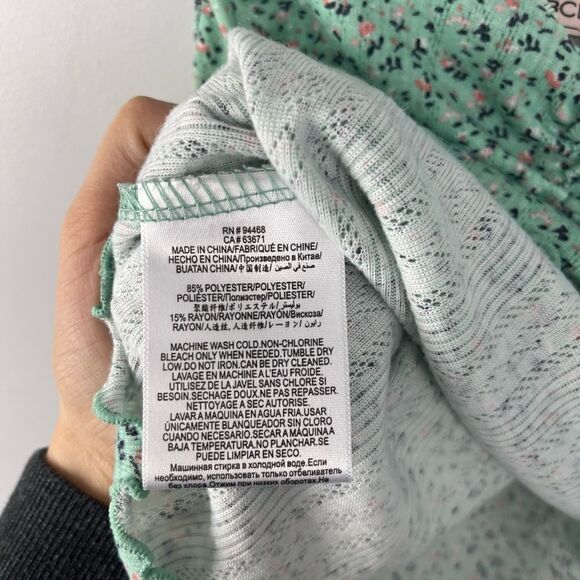 BCBGeneration Green Lace Trim Floral Tank Top L NWT - Picture 2 of 5